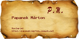 Papanek Márton névjegykártya